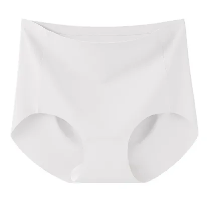 High Elastic Big Size Solid Color Anti-Static Daily Soft Seamless Ice Silk Underwear Brief Yoga Girl Women Panties-RANBAO