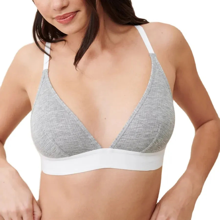 OEM Factory Customized High Quality Micro Modal Women's Triangle Bralette Plus Size Breathable Lightweight Reversible Washed-RANBAO