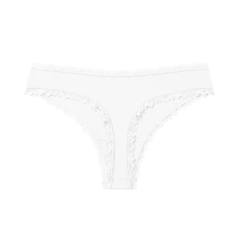 Custom OEM Design Ladies Panties Thong Lace Mid-Waist Sexy Thong Breathable European and American Women Underwear-RANBAO