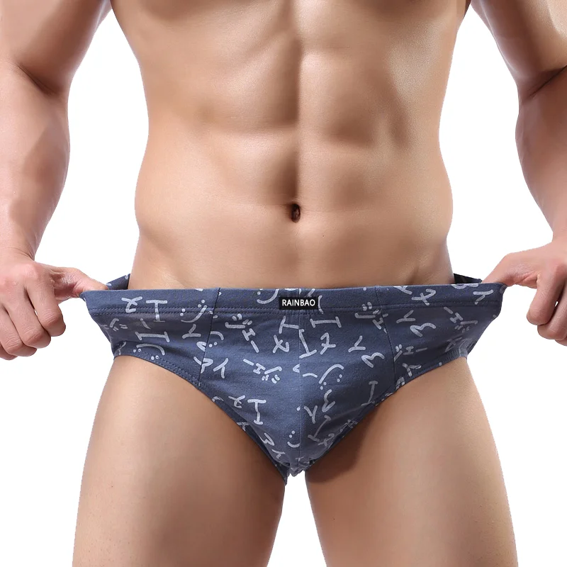 Hot Selling Printed Patterns Solid Color Soft Polyester Men Underwear Boxer Briefs-RANBAO