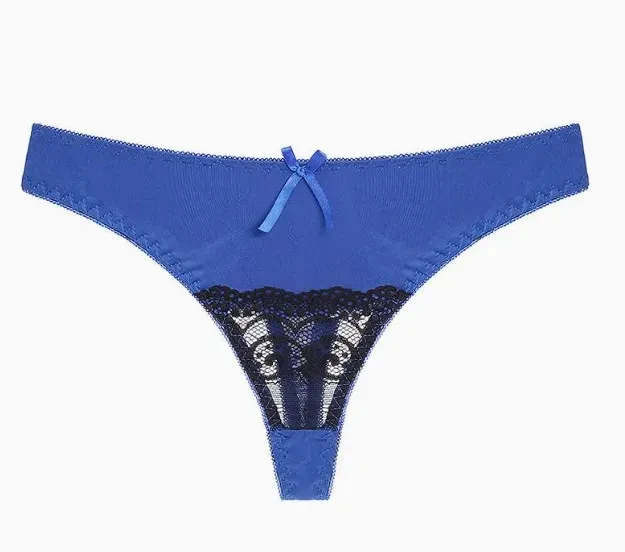 Luxurious Microfiber Thong with Intricate Front Lace Detailing-RANBAO