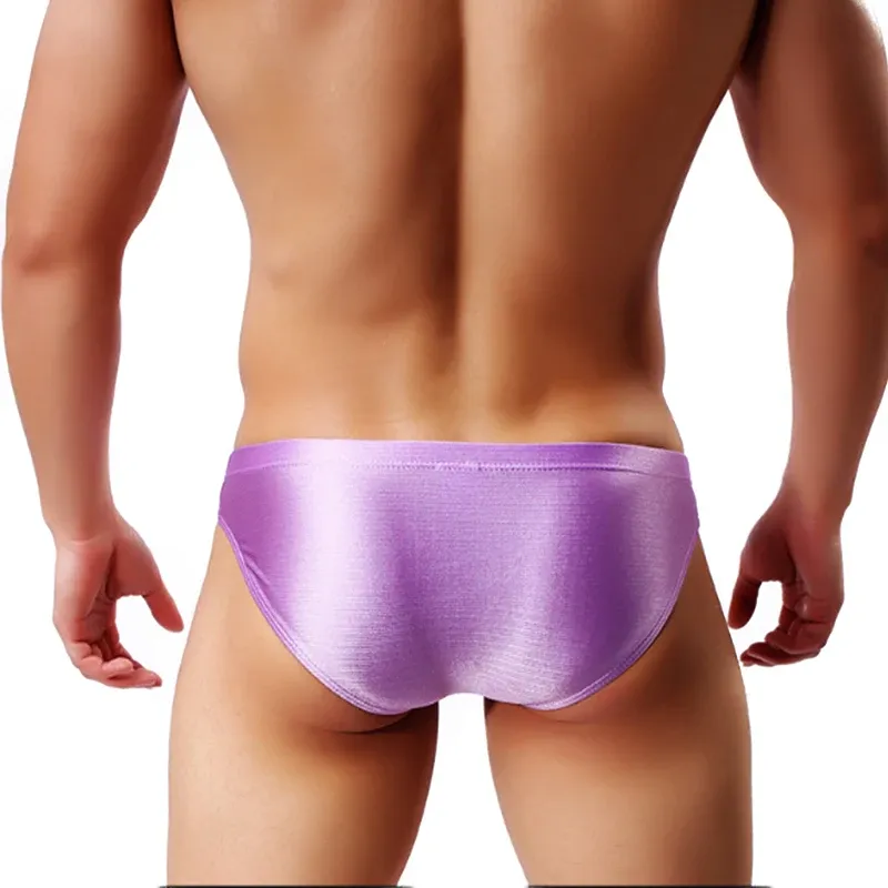 Shining Color New Fabric Ice Silk Men Underwear Big Size Comfy Cooling Underpants Men's Briefs & Boxers-RANBAO