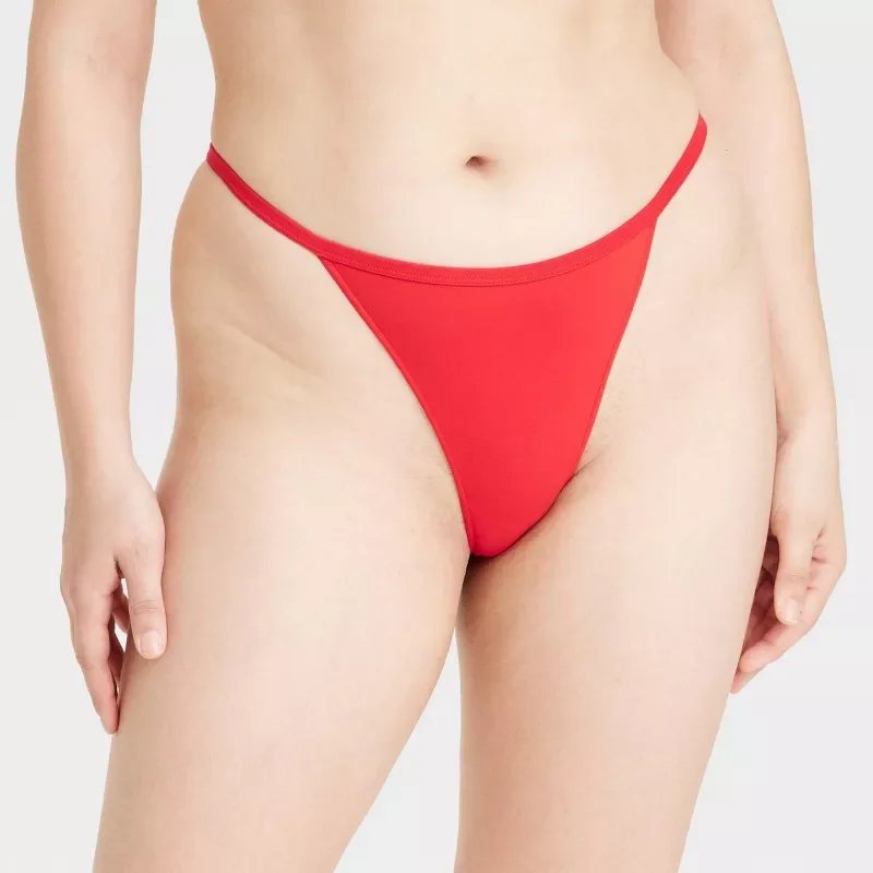 Custom Mid-weight Fabric Spandex Model Wears Size Women's Cotton Blend String Thong-RANBAO