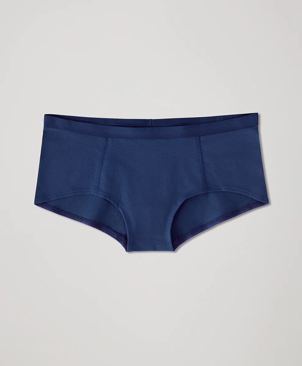 Everyday Organic Cotton Boyshorts for Adults Mid-rise Waist Smooth Look Tagless Extended Leg Woven Weaving Method-RANBAO