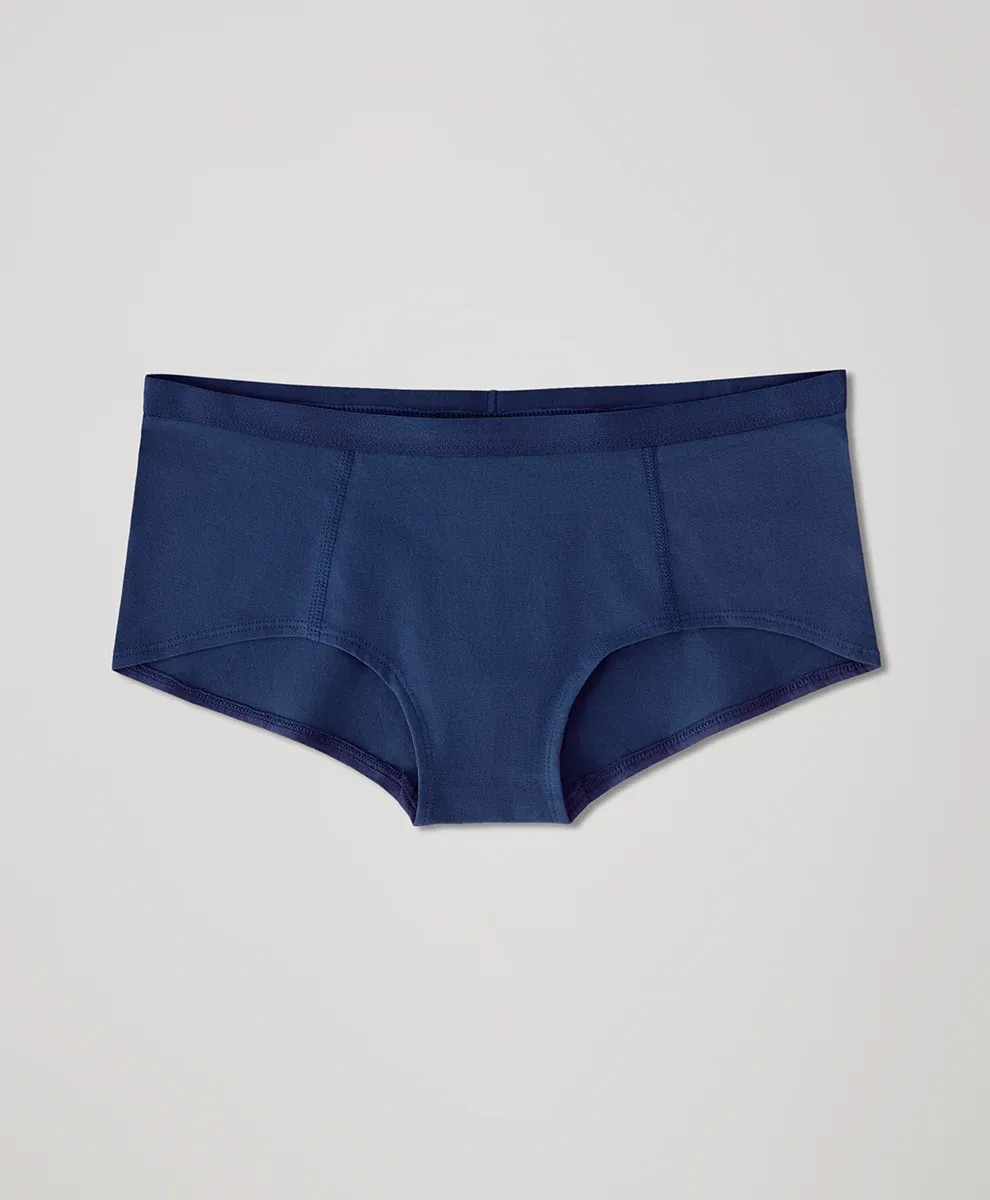 Everyday Organic Cotton Boyshorts for Adults Mid-rise Waist Smooth Look Tagless Extended Leg Woven Weaving Method-RANBAO