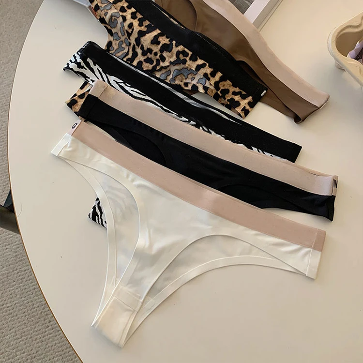 Factory Wholesale Low Waist Sexy Luxury Women Bikini T-back panties Custom Pattern Printing Seamless Underwear Tangas Thong-RANBAO
