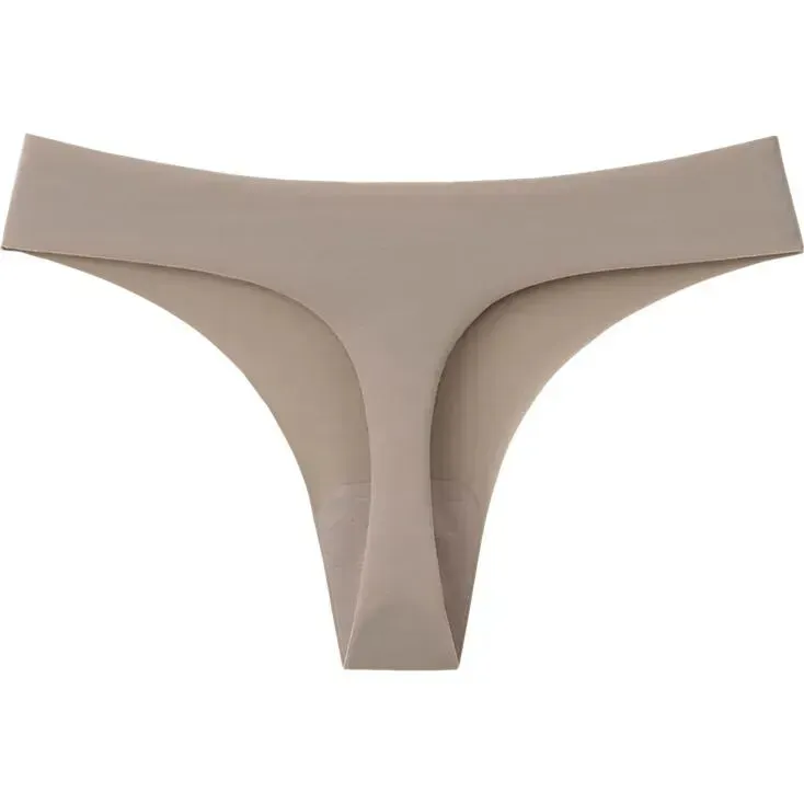 Sexy Lady Thongs Plain Seamless Women Thongs Low Waist Fitness One Piece Bikini Underwear Panties-RANBAO