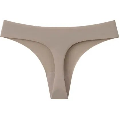 Sexy Lady Thongs Plain Seamless Women Thongs Low Waist Fitness One Piece Bikini Underwear Panties-RANBAO