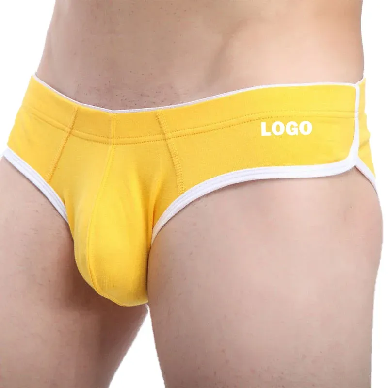 Private Label Men's Briefs Custom Logo Briefs Mens Underwear Cotton Low-rise Men Sexy Briefs-RANBAO