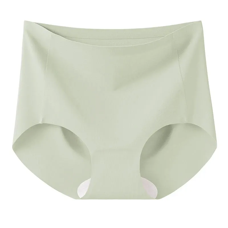 High Elastic Big Size Solid Color Anti-Static Daily Soft Seamless Ice Silk Underwear Brief Yoga Girl Women Panties-RANBAO