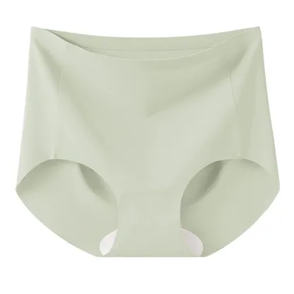 High Elastic Big Size Solid Color Anti-Static Daily Soft Seamless Ice Silk Underwear Brief Yoga Girl Women Panties-RANBAO