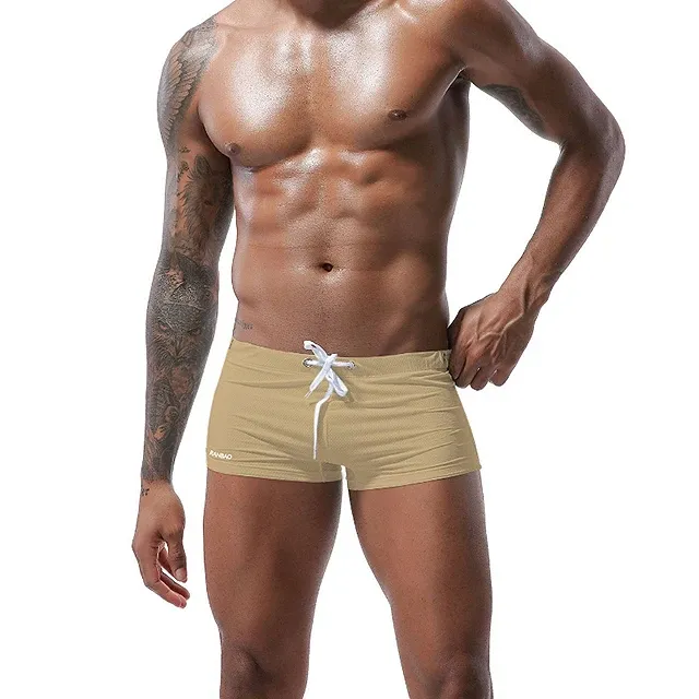 New Designer Mens Swimsuit Set Colorful String Design Swim Shorts Mid-rise Cool Mens Swim Trunk-RANBAO