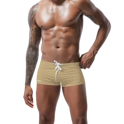 New Designer Mens Swimsuit Set Colorful String Design Swim Shorts Mid-rise Cool Mens Swim Trunk-RANBAO