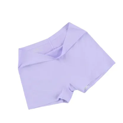 Customized Summer Thin Underwear Ice Silk Seamless Panties Women Mid-Waist Boxer Cotton Crotch Boyshorts-RANBAO