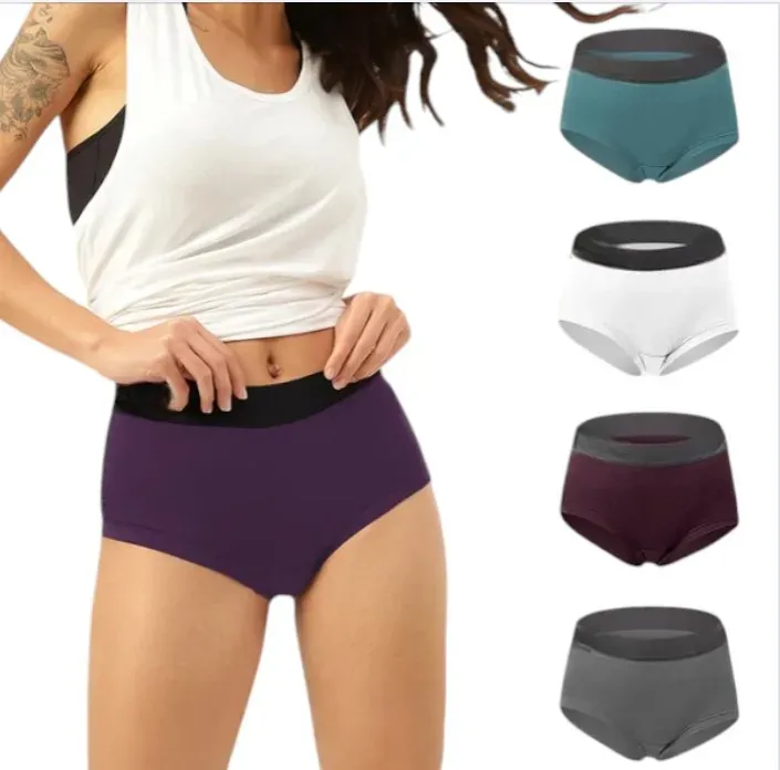 Women's Microfiber Modal Boxer Briefs High Mid-Rise Boyleg Style Woven Weaving Everyday High Cut Boyshorts Customizable Waist-RANBAO