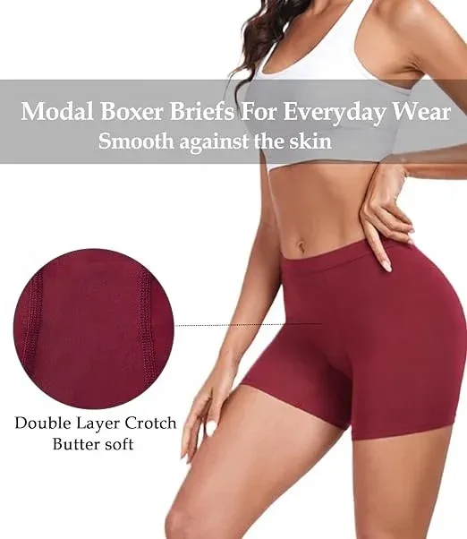 Ranbao Factory Wholesale Soft Breathable Microfiber Boxer Briefs Underwear Women's Modal Boy Shorts Panties-RANBAO