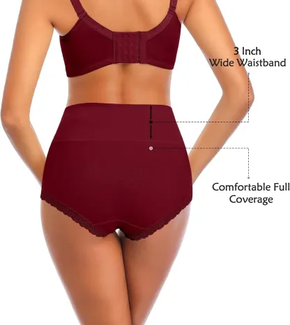 Wholesale Soft Ladies Cotton Panties Breathable Solid Color Underwear Briefs  High Hip Tight Cotton Panties-RANBAO