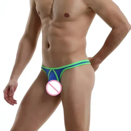 Plus Size Mens Thong Mixed Colors Sexy Underwear for Men Low-rise Big Pouch Gay Male Thong-RANBAO