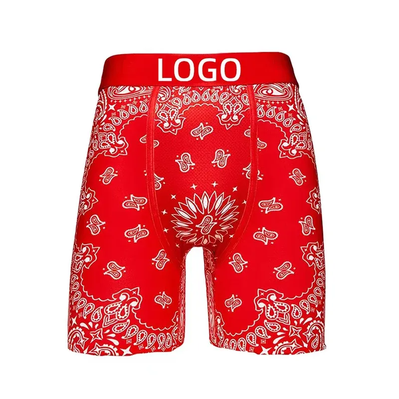 Hot Selling Customizable Men's Boxer Briefs Plus Size Cotton Low-Rise Knitted Shorts Sustainable Custom Logo Printing for Sports-RANBAO