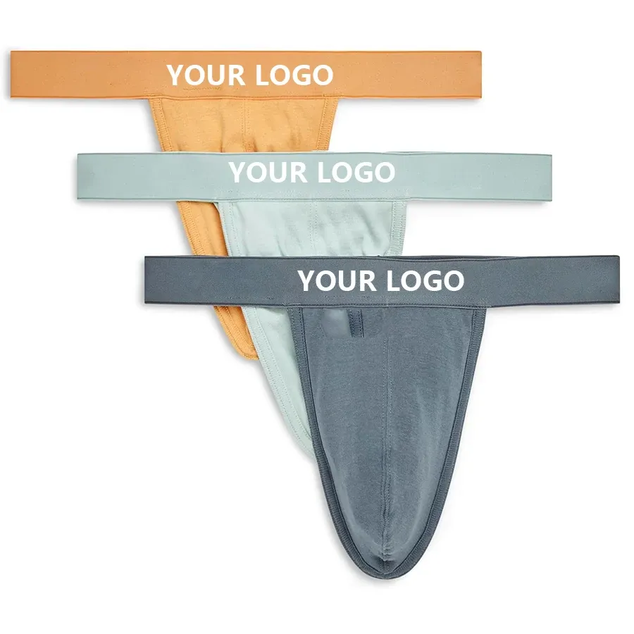 Custom Lightweight Durable Breathable Men's Essential Cotton Y Back Thong Jockstrap-RANBAO