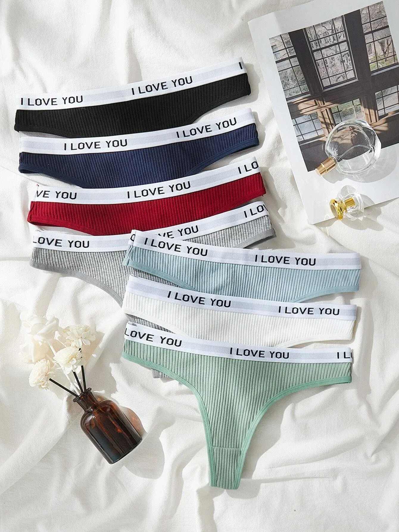 Wholesale Custom Logo Comfortable Fabric Slogan Tape Waist Panty Women Thongs Low-Rise XL 4XL Breathable Print Underwear Adults-RANBAO