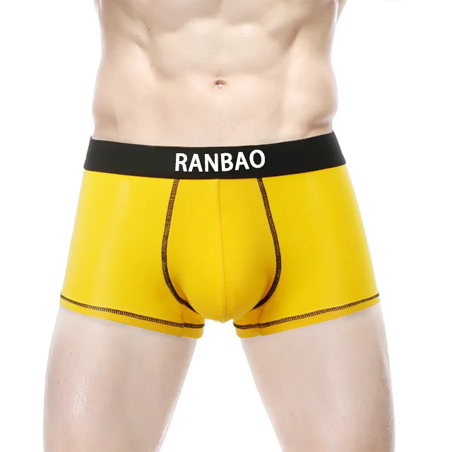 Hot Sale New Arrival Ribbed Big Bulge Passion Men'S Briefs & Boxers Classic Solid Mature Male Penis Underwear-RANBAO