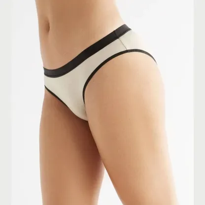 Comfort Classic Contrast Waistband Women's Panties Stretch Tencel Briefs for Female Underwear Lingerie Knickers Daily Wear-RANBAO