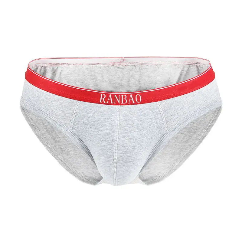 Excellent Quality Custom Private LOGO Boys Low-Rise Briefs Solid Color Man Underwear Breathable and Soft Fabric Boxer-RANBAO