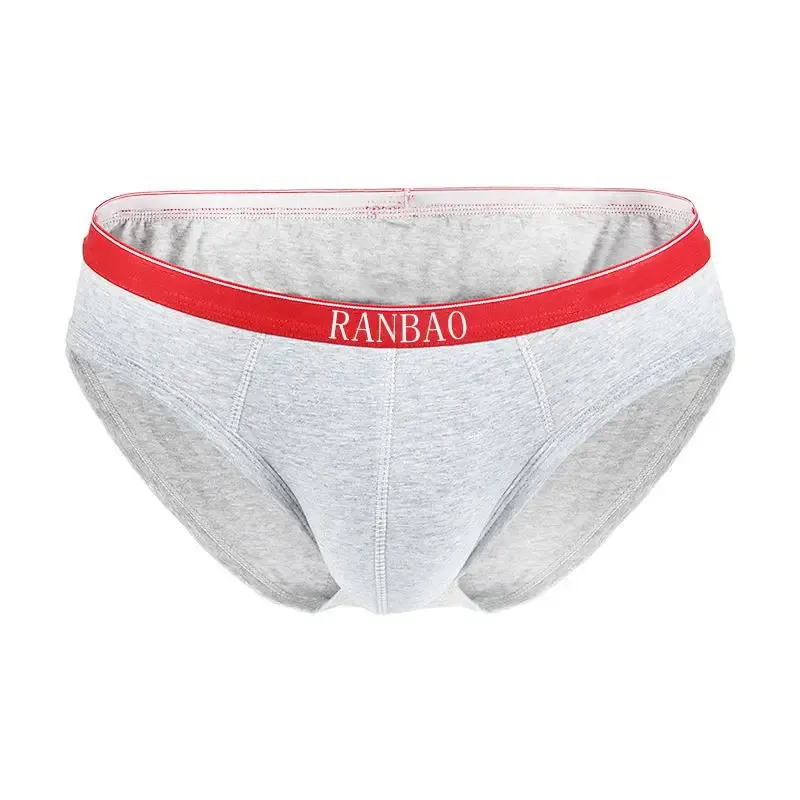 Excellent Quality Custom Private LOGO Boys Low-Rise Briefs Solid Color Man Underwear Breathable and Soft Fabric Boxer-RANBAO