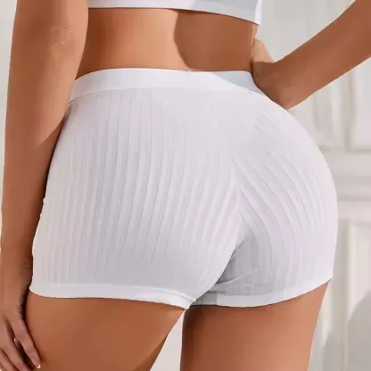 Wholesale Custom Panties High Waist Boyshort Boxer Underwear Sports Boxers with Pocket Cotton Panties for Women-RANBAO