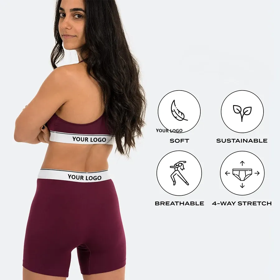 Custom Durable Sustainable Plus Size High Waisted  5 Inch Modal BoyShorts Womens Baller Boxers Briefs-RANBAO