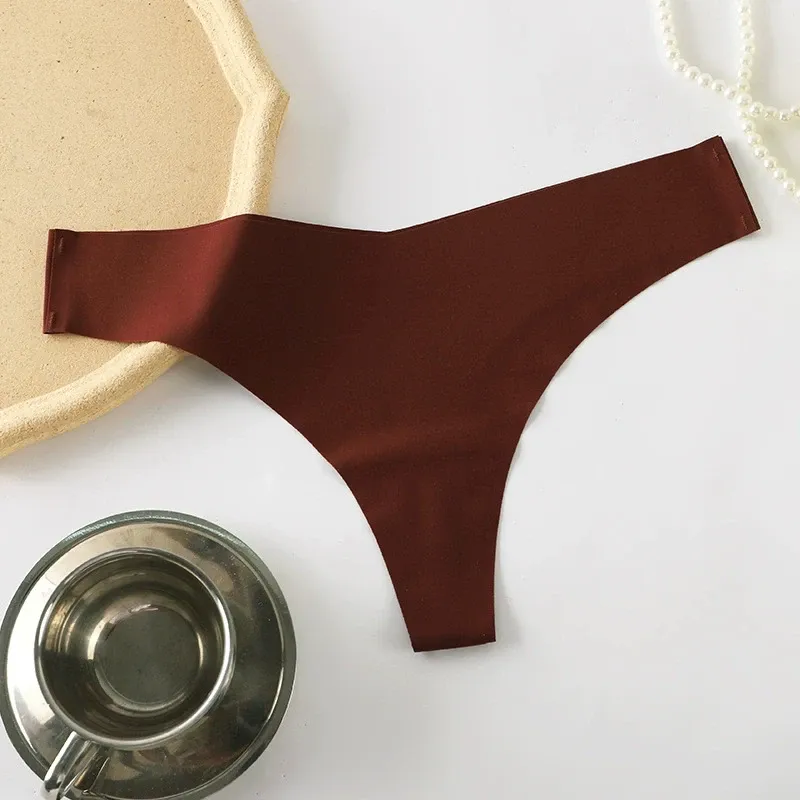 Custom Logo Women Breathable Ice Silk Seamless Low-Rise Cotton Crotch Panties Sports Fitness G-string Panties Women-RANBAO