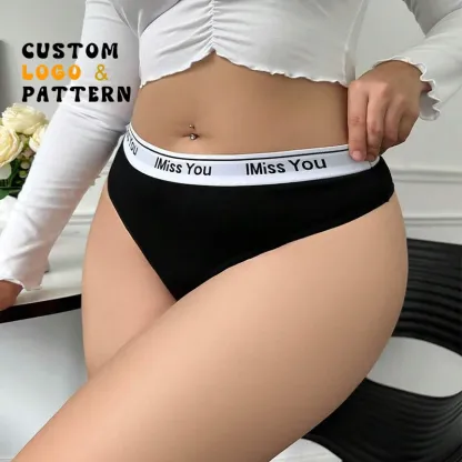 Custom High Quality Wholesale Manufacturer Plus Letter Tape Waist Panty Sports Briefs-RANBAO