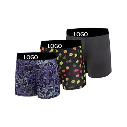 Customized Breathable Poly Spandex Fabric Ultra-soft Comfort Soft Fabric Printed Men's Cotton Boxer-RANBAO