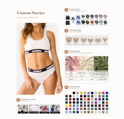 Hot Sale Bra & Brief Sets Women Breathable Ribbed Yoga Seamless Underwear Set Ladies Women's Sports Bra and Panties Sets-RANBAO