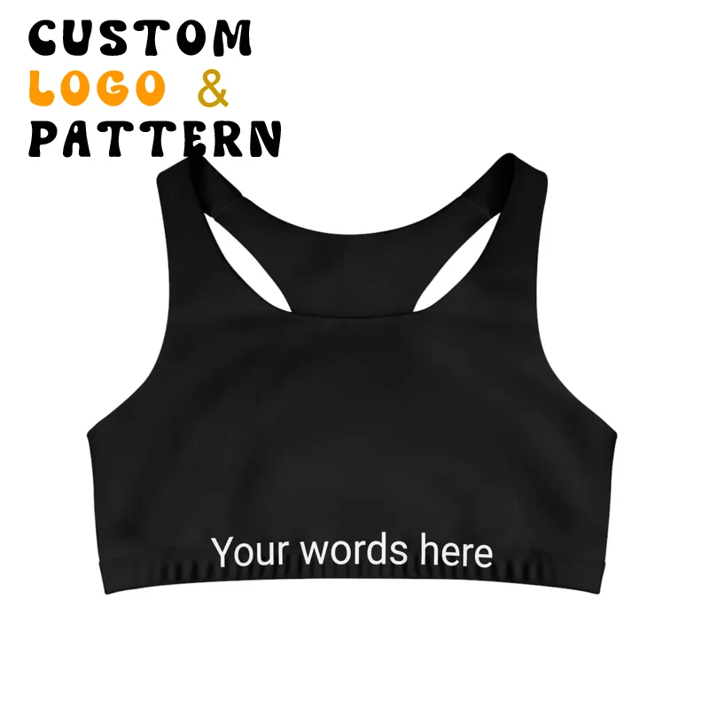 Custom logo Waistband Fitness Bra High Quality Compression Moisture-Wicking Gym Seamless Women Racerback Sports Bra for Ladies-RANBAO