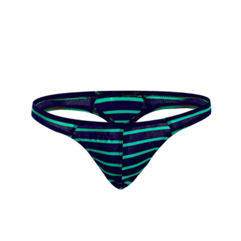 Comfortable G-String Sexy Underwear Man Male Thogs Underwear Striped Pattern Thongs  for Men-RANBAO