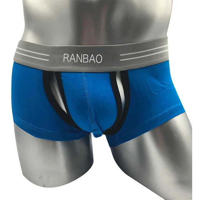 New Arrival Front Crotch Open Gay Man Hot Sexy Penis Inner Wear Wide Flex Waistband Men'S Briefs & Boxers-RANBAO