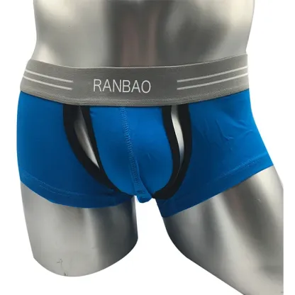 New Arrival Front Crotch Open Gay Man Hot Sexy Penis Inner Wear Wide Flex Waistband Men'S Briefs & Boxers-RANBAO