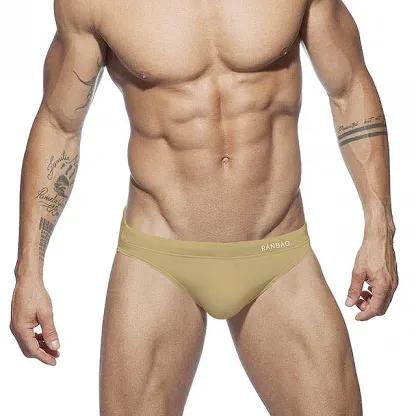 Factory Custom Pure Color Mature Man Brazilian Bikini Bathing Suit Swimsuit-RANBAO