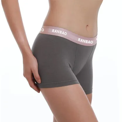 Custom Micro-fiber Waistband Modal Anti Chafing Soft Stretch Panties Womens Underwear Boy Shorts Boxer Briefs for Ladies-RANBAO