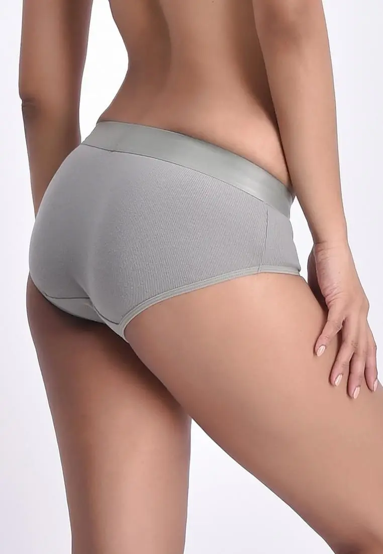 Lady's Mid-rise Panty Rib Waistband Women's Panties Briefs for Female Stretchy Underwear Hipster Lingerie Knickers Every Day-RANBAO