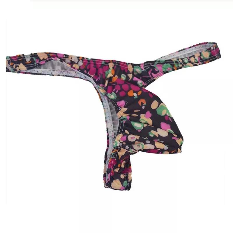Printed Fashionable Man Sexy Underwear Male Panties Thongs With Pouch Low Rise Waist Plus Size Men'S Thongs-RANBAO