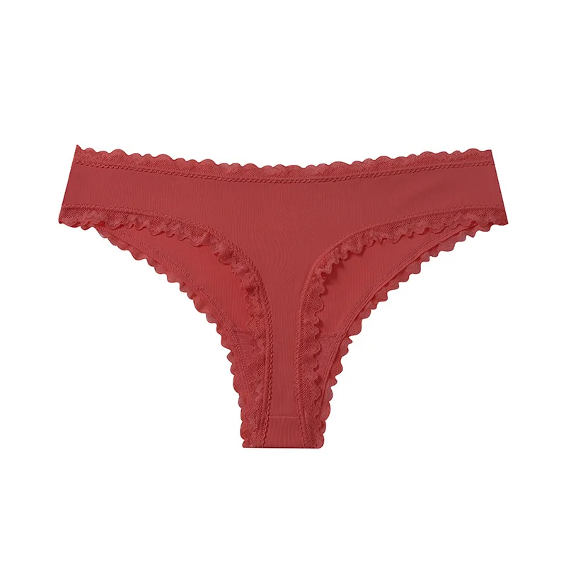Custom OEM Design Ladies Panties Thong Lace Mid-Waist Sexy Thong Breathable European and American Women Underwear-RANBAO