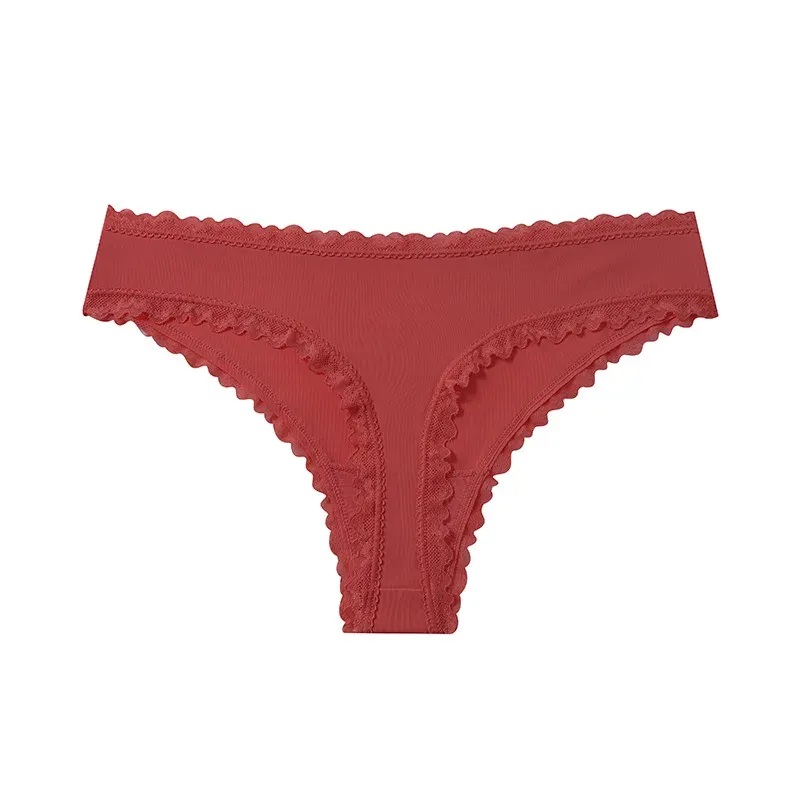 Custom OEM Design Ladies Panties Thong Lace Mid-Waist Sexy Thong Breathable European and American Women Underwear-RANBAO