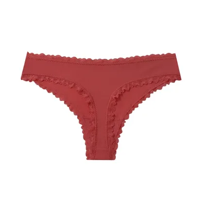 Custom OEM Design Ladies Panties Thong Lace Mid-Waist Sexy Thong Breathable European and American Women Underwear-RANBAO