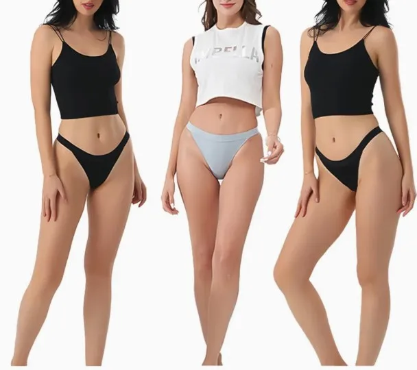 Custom Logo Lightweight and Breathable Womens Thongs Sport Bikini Briefs Simple Thin Belt Briefs G-String Thongs-RANBAO