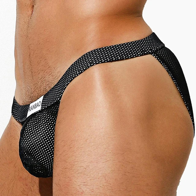 Professional Durable Breathable Mesh Boys Sexy Underwear Big Bulge Penis Underwear for Man-RANBAO