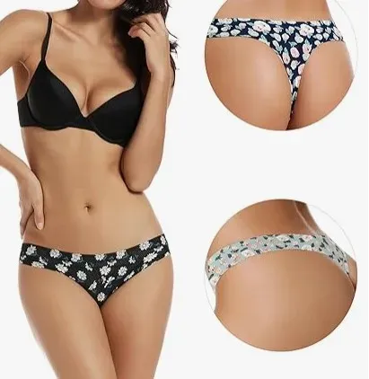 Women Underwear Thongs No Show Ladies Thong No Line Workout Breathable Comfortable Panties Soft Undies-RANBAO
