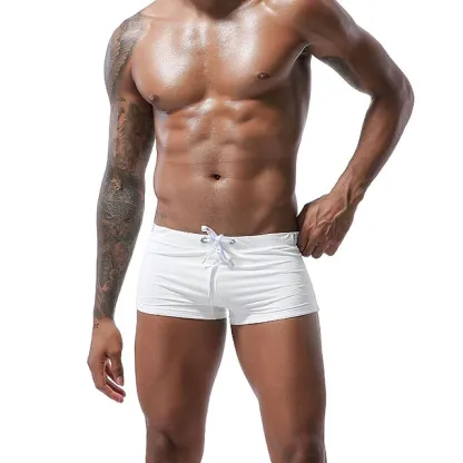 New Designer Mens Swimsuit Set Colorful String Design Swim Shorts Mid-rise Cool Mens Swim Trunk-RANBAO